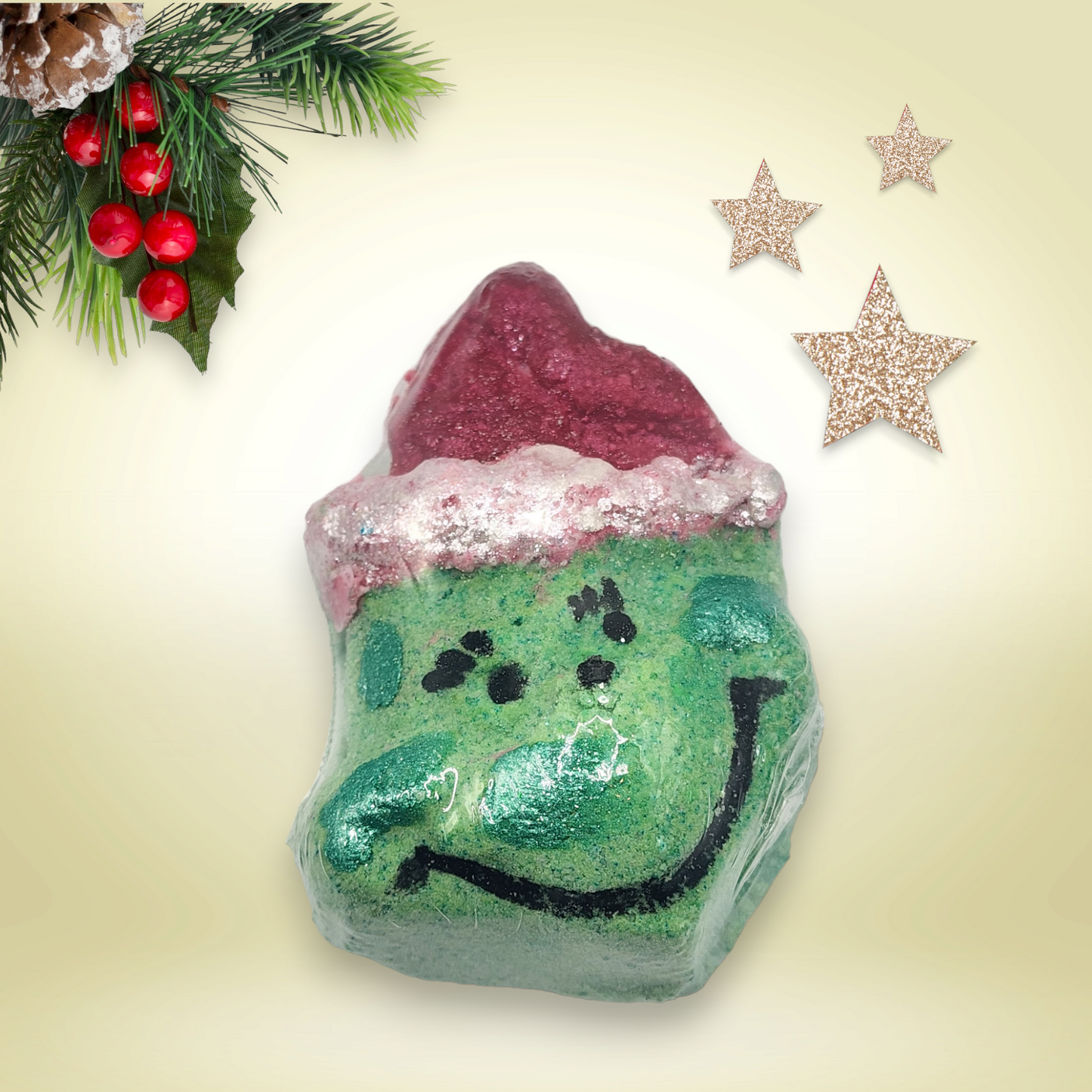 Smiling Grinch Foaming Bath Bomb